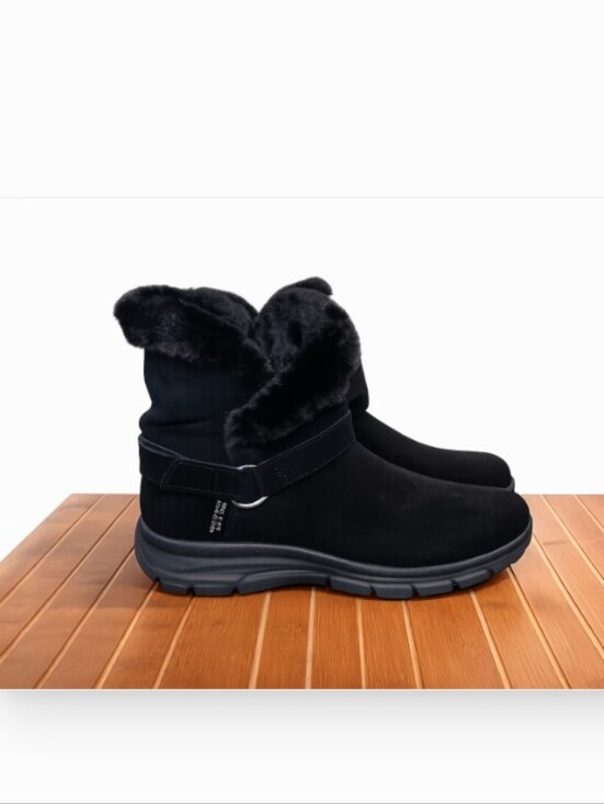 Skechers Shoes - Skechers Slip-ins Boots Women's 11 Black Easy Going Water-Repellent Suede Fur